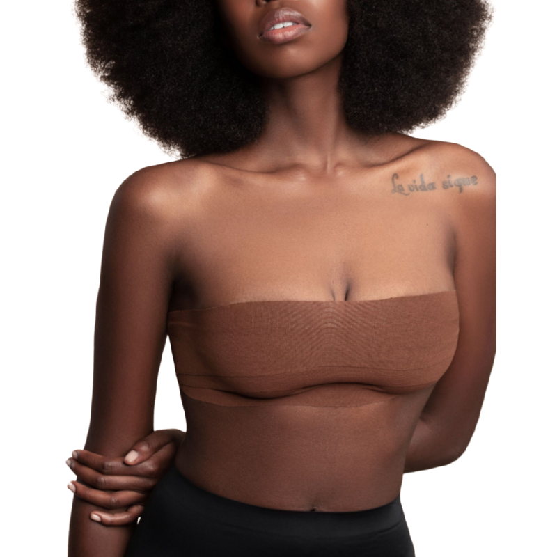BYE-BRA - CINTA CORPORAL 5 MX 6,5 CM + 3 PARES DE CUBREPEZONES MARRONES