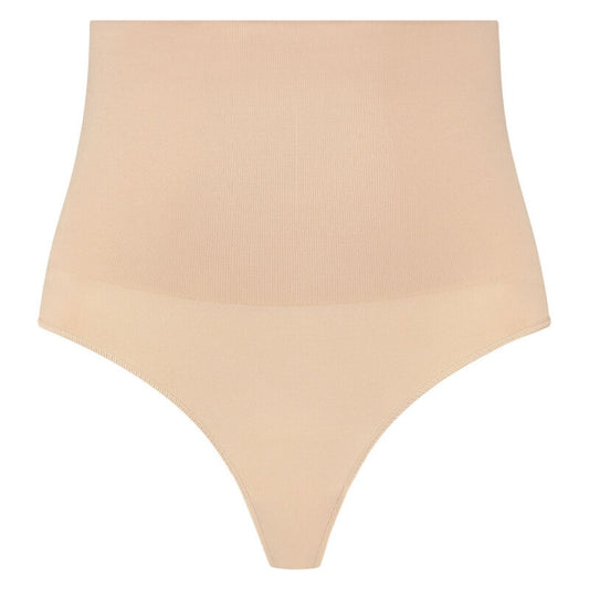 BYE-BRA - TANGA SIN COSTURAS ESTILO BEIGE TALLA P