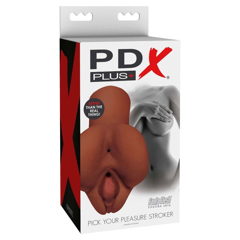 PDX PLUS - CHOOSE YOUR PLEASURE DOUBLE BROWN MASTURBATOR
