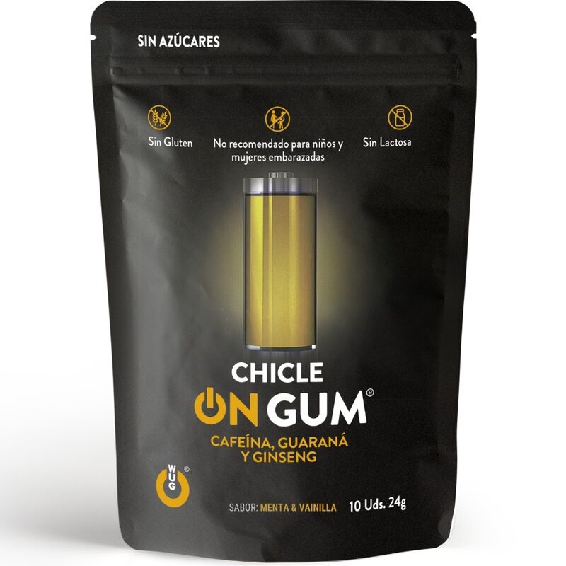 WUG GUM - IN CAFFEINE, GINSENG AND GUARANA GUM 10 UNITS