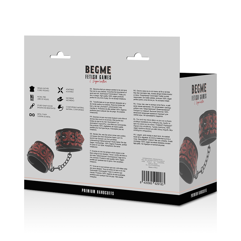 BEGME - PREMIUM RED EDITION NEOPRENE LINING HANDCUFFS