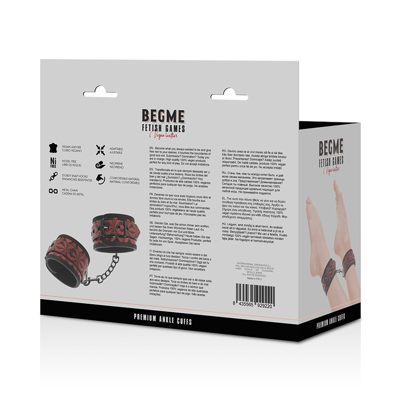 BEGME - PREMIUM RED EDITION ANKLE CUFFS WITH NEOPRENE LINING
