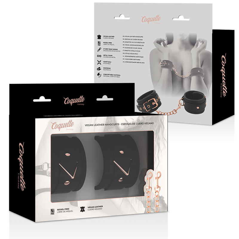 COQUETTE CHIC DESIRE - VEGAN FANTASY LEATHER CUFFS WITH NOPRENE LINING