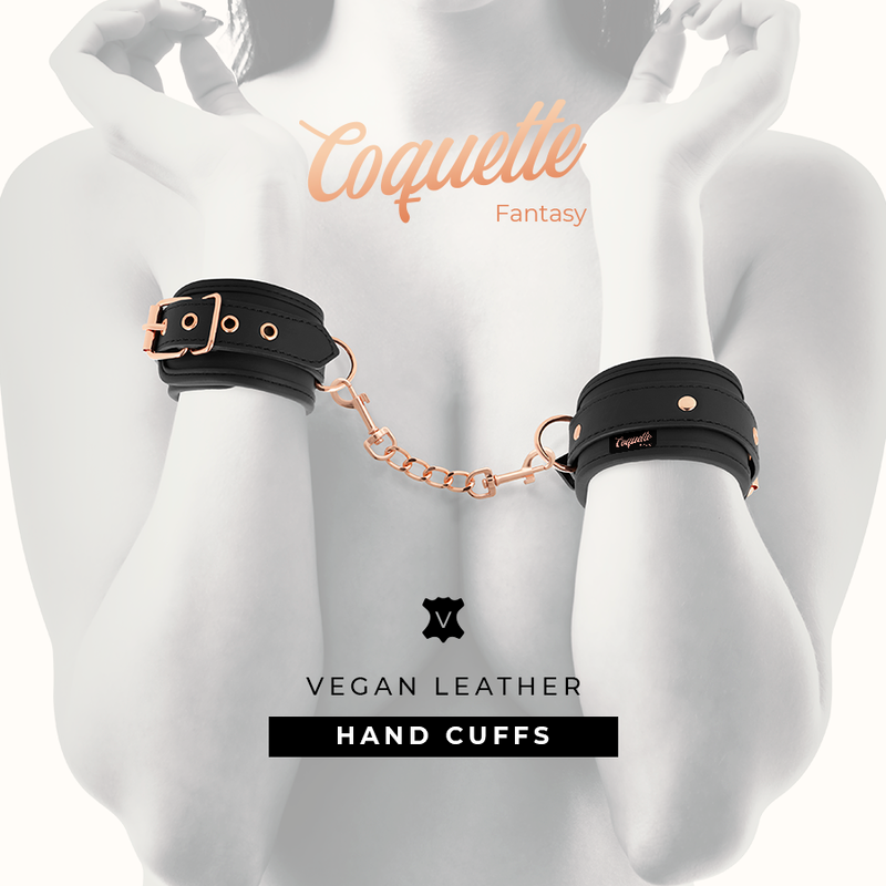 COQUETTE CHIC DESIRE - VEGAN FANTASY LEATHER CUFFS WITH NOPRENE LINING