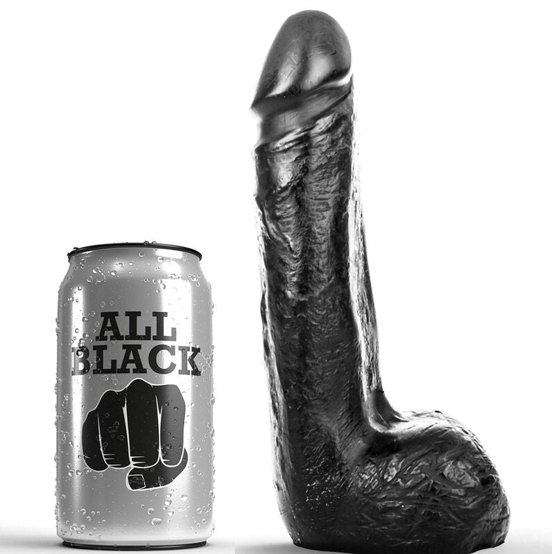 TODO NEGRO - DILDO REALISTA NEGRO SUAVE DE 20 CM