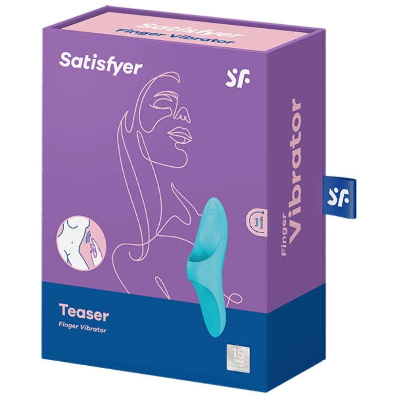 SATISFYER - VIBRADOR DE DEDO CON LUZ AZUL