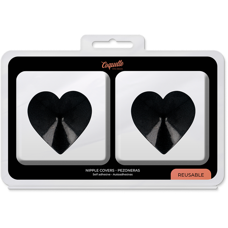 COQUETTE CHIC DESIRE - TAPAS DE BOQUILLA CORAZONES NEGROS