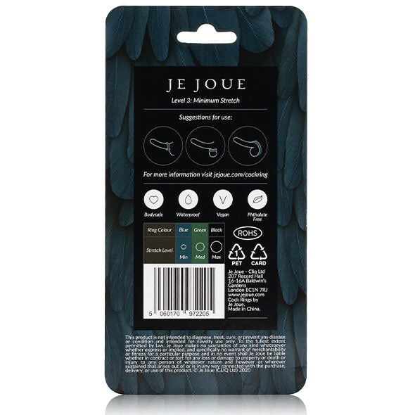 JE JOUE - ANILLO DE SILICONA AZUL MÍNIMO ASFIXIA