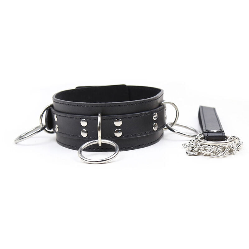OHMAMA FETISH - COLLAR DE SUMISIÓN CON 3 ANILLAS