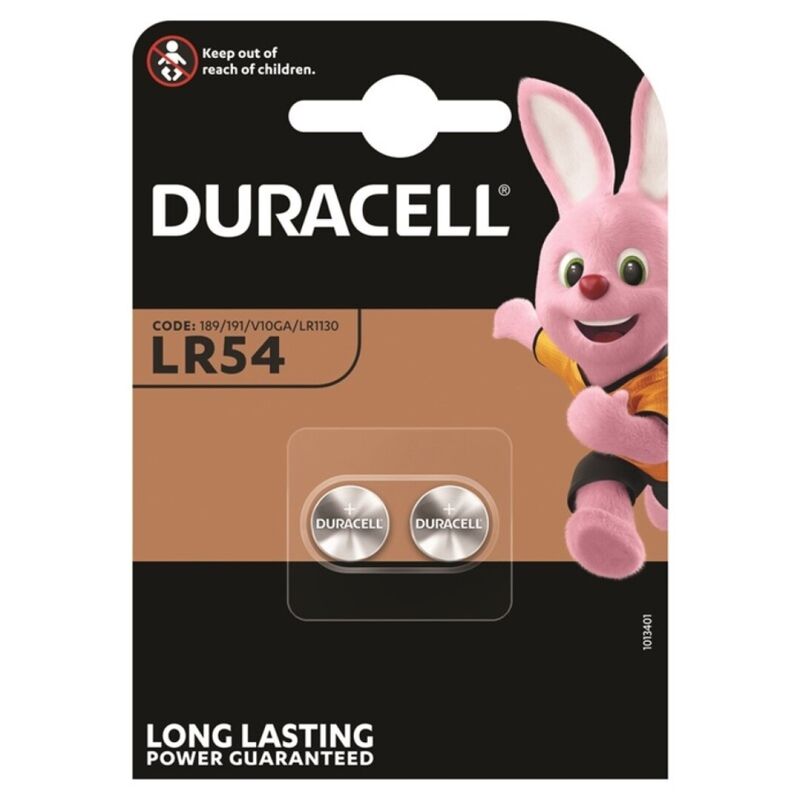 DURACELL - PILA ALCALINA LR54 LR1130 AG10 1.5V 2 UNIDADES