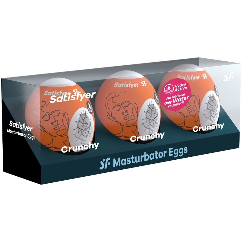 SATISFYER - 3 NAUGHTY, SAVAGE & CRUNCHY MASTURBATING EGGS