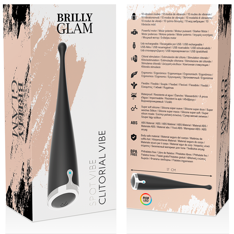 BRILLY GLAM - VIBRADOR NEGRO PARA EL CLÍTORIS