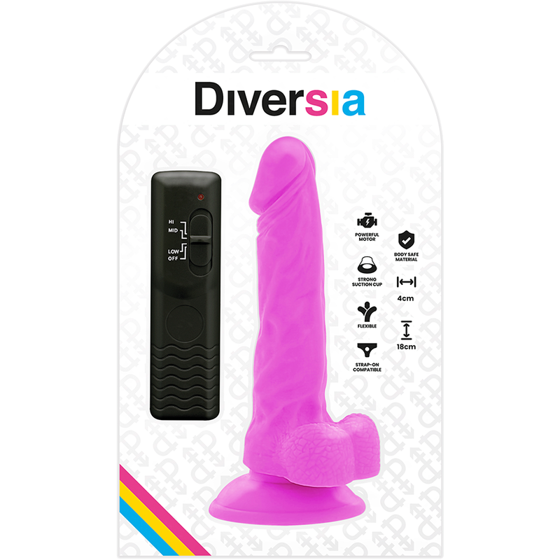 DIVERSIA - VIBRADOR FLEXIBLE MORADO 18 CM -O- 4 CM