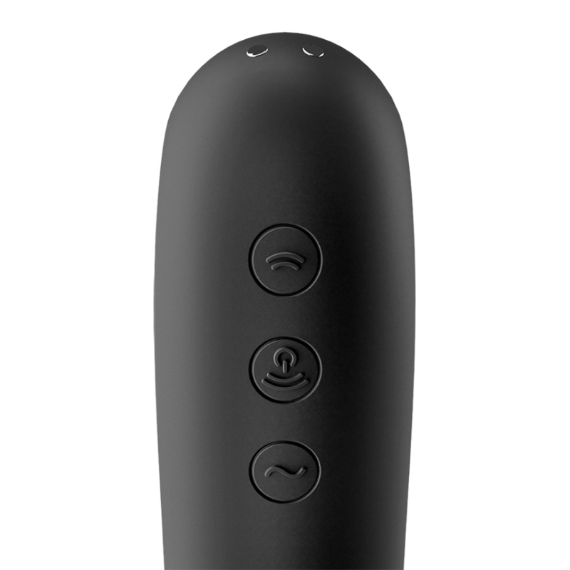 SATISFYER - VIBRADOR DE MUÑECA DUAL KISS AIR NEGRO