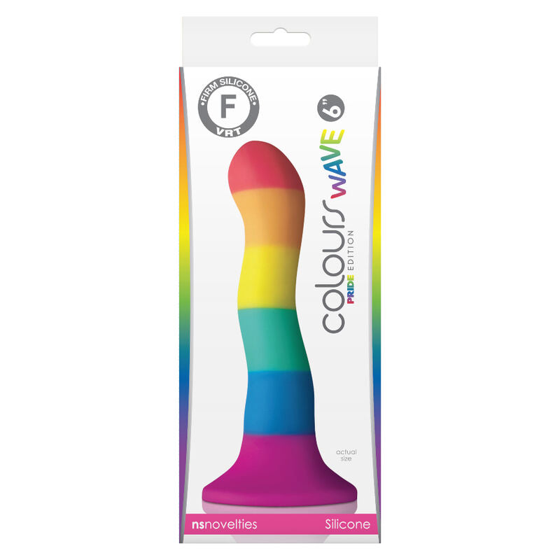 ORGULLO - DILDO ONDULADO CON BANDERA LGBT 17 CM