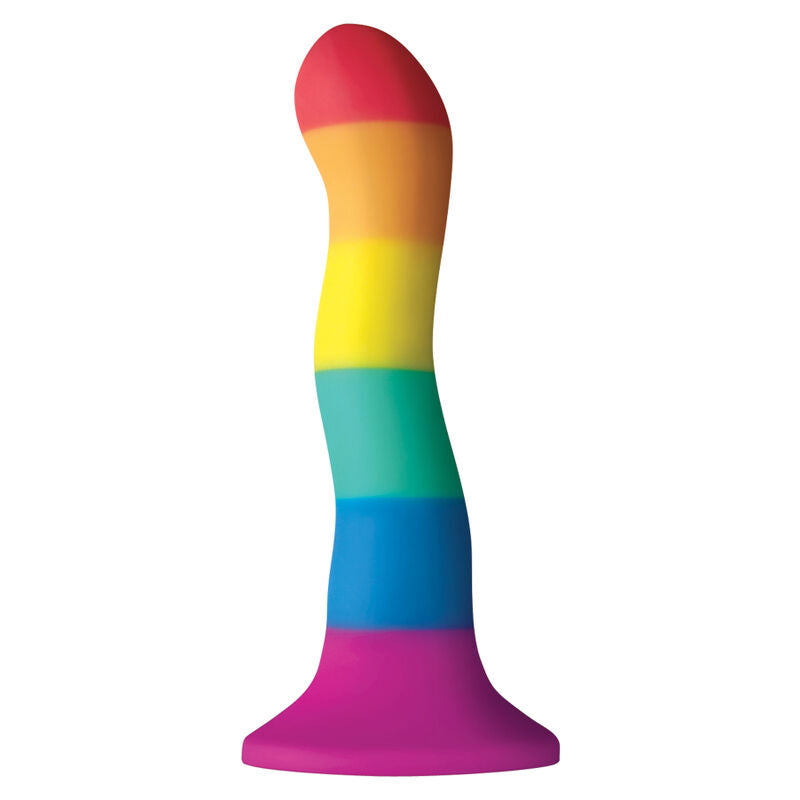 ORGULLO - DILDO ONDULADO CON BANDERA LGBT 17 CM