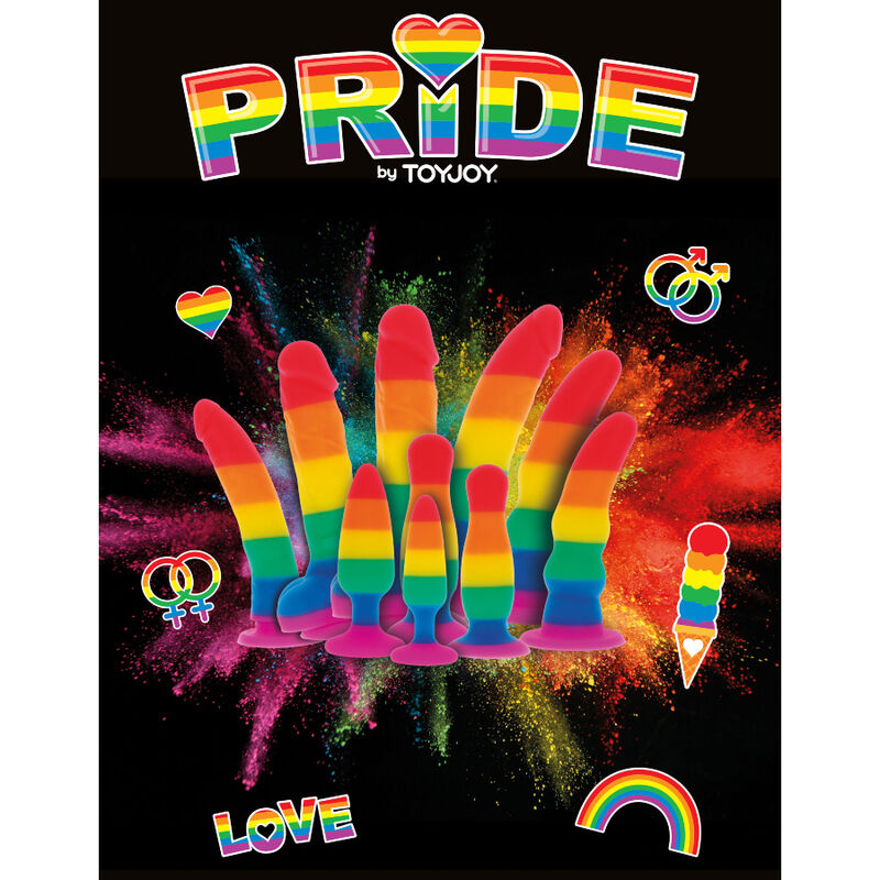 ORGULLO - DILDO ONDULADO CON BANDERA LGBT 17 CM
