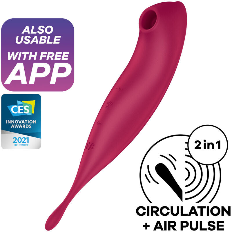 SATISFYER - TWIRLING PRO + AIR PULSE STIMULATOR & RED VIBRATOR APP