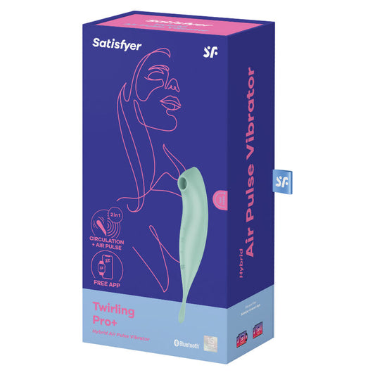 SATISFYER - TWIRLING PRO + ESTIMULADOR DE PULSOS DE AIRE Y VIBRADOR ROJO APP
