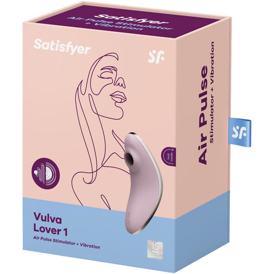 SATISFYER - VULVA LOVER 1 ESTIMULADOR Y VIBRADOR DE PULSACIONES DE AIRE AZUL