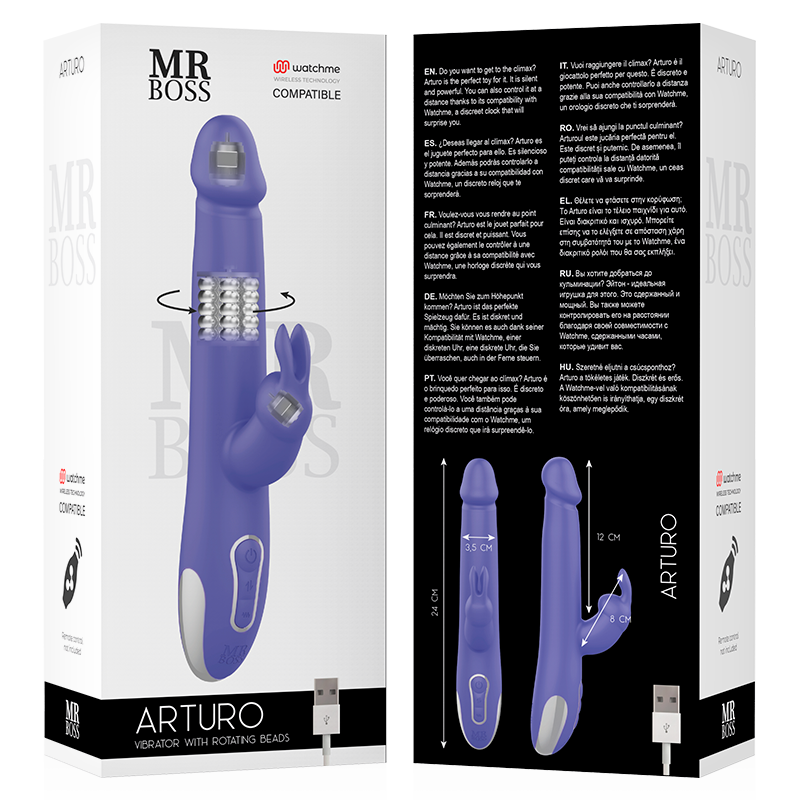 MR BOSS - ARTURO VIBRADOR Y ROTACIÓN COMPATIBLE CON LA TECNOLOGÍA INALÁMBRICA WATCHME