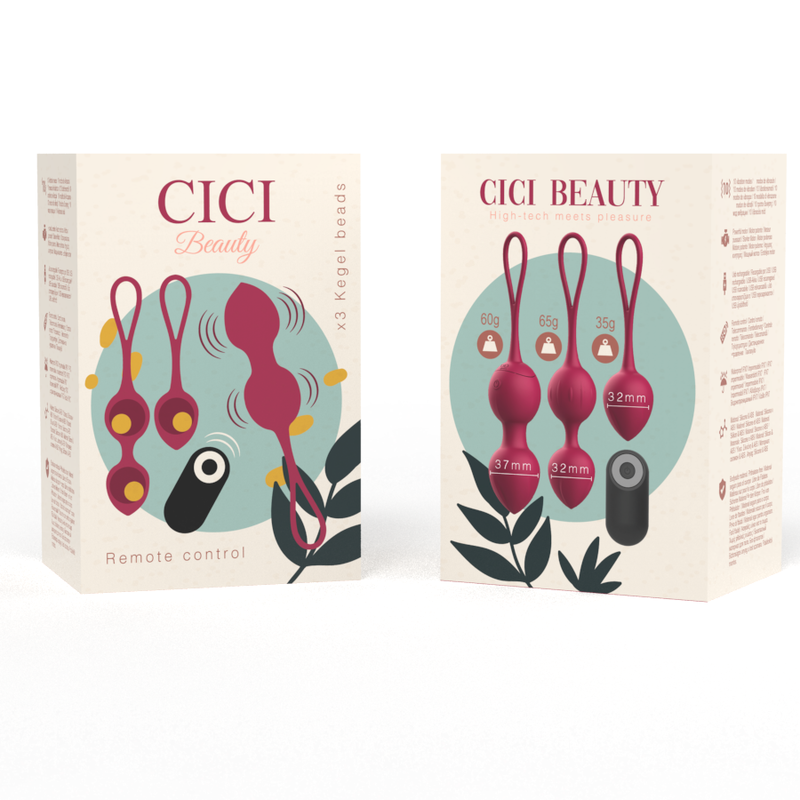 CICI BEAUTY - CONTROL REMOTO DE SILICONA PREMIUM CON 3 PERLAS KEGEL VIBRANTES