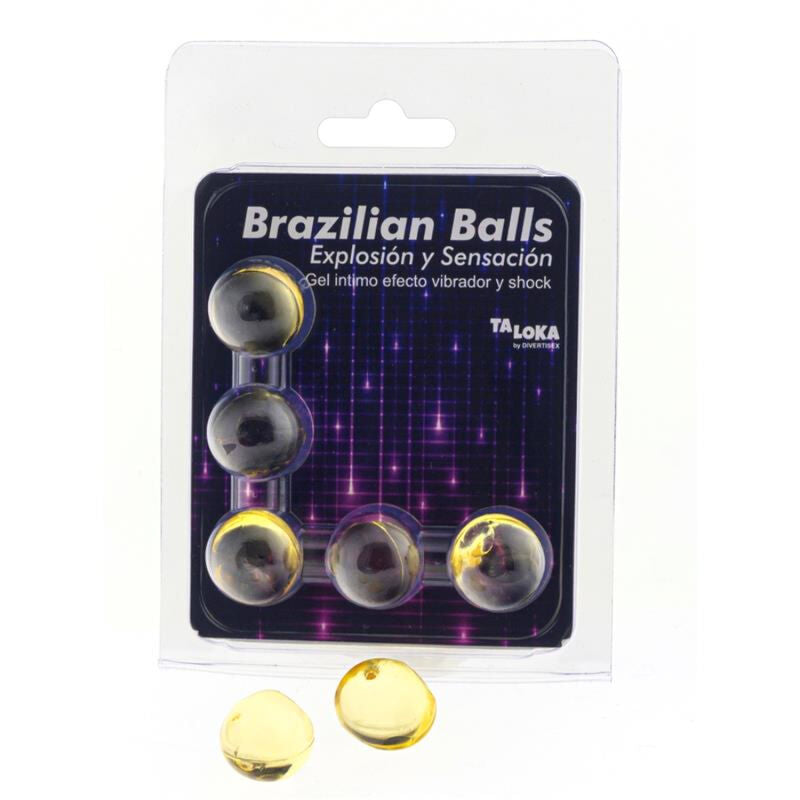 TALOKA - 5 BOLAS BRASILEÑAS VIBRATORIAS EMOCIONANTES DE GEL Y EFECTO CHOQUE