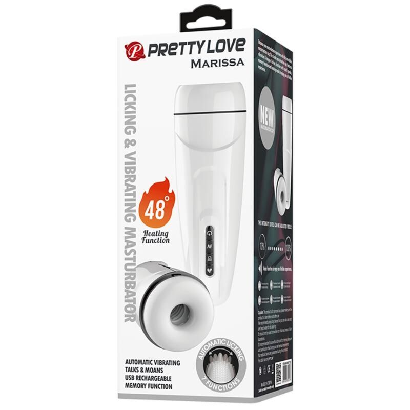 PRETTY LOVE - MASTURBADOR MASCULINO MARISSA VIBRACIÓN, CALOR, VOZ Y ONDAS ESTIMULANTES