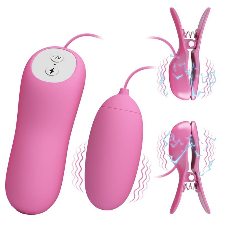 PRETTY LOVE - PINK VIBRATING PINACH AND ELECTROSHOCK