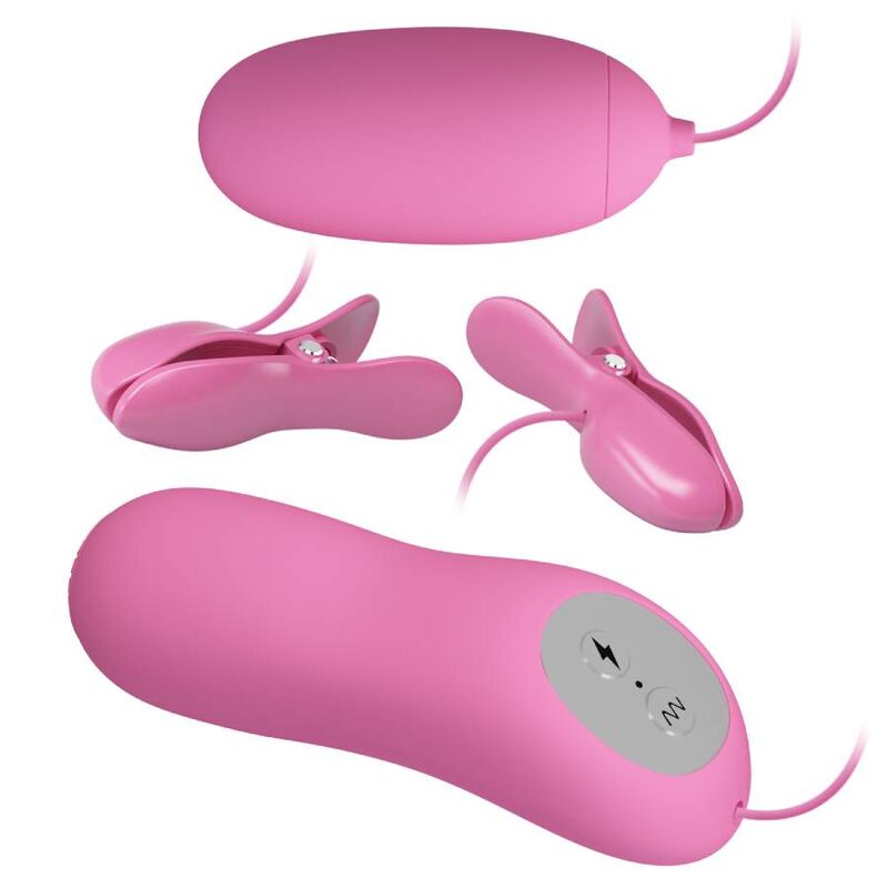 PRETTY LOVE - PINK VIBRATING PINACH AND ELECTROSHOCK