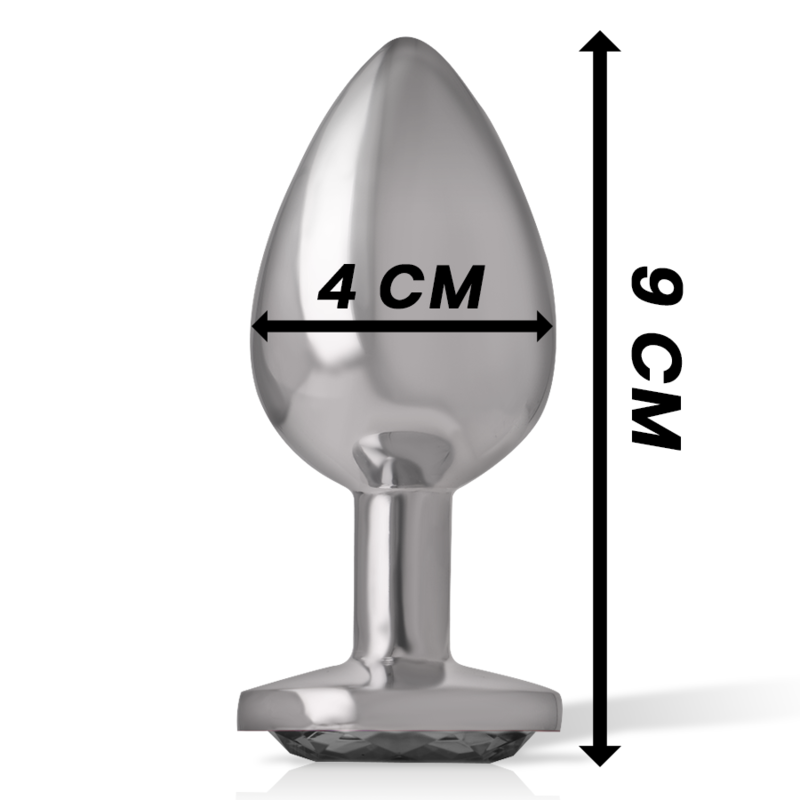 INTENSE - PLUG ANAL DE ALUMINIO CON VIDRIO NEGRO TALLA G