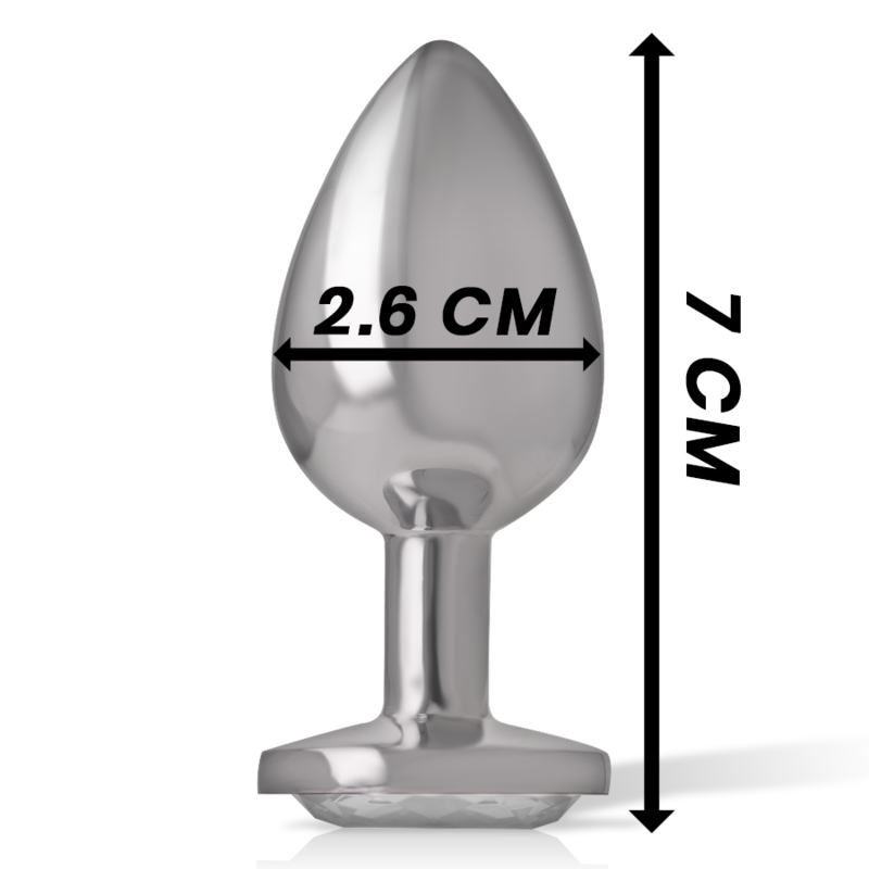 INTENSO - TAPÓN ANAL DE METAL DE ALUMINIO CON CRISTAL PLATEADO TAMAÑO P