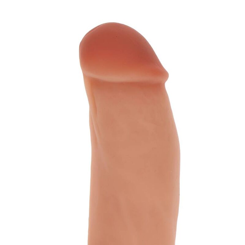 GET REAL - DILDO DE SILICONA DE 18 CM CON BOLAS DE CUERO