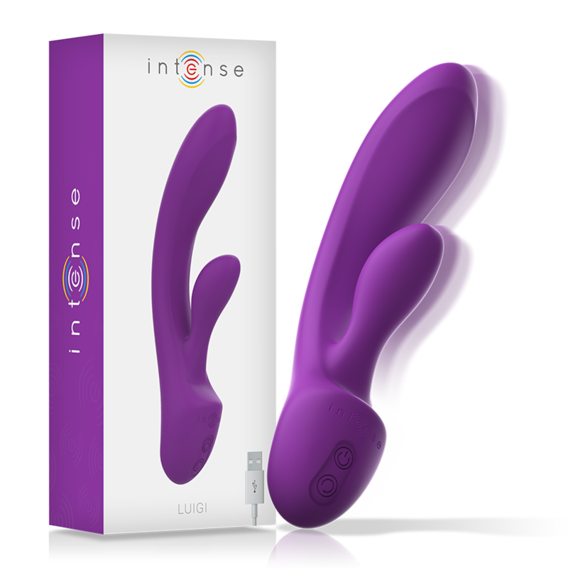 INTENSE - VIBRADOR DE SILICONA LÍQUIDA LUIGI RABBIT MORADO