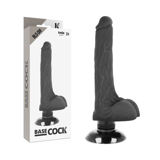 BASECOCK - VIBRADOR NATURAL REALISTA 2 EN 1 18,5 CM -O- 4 CM