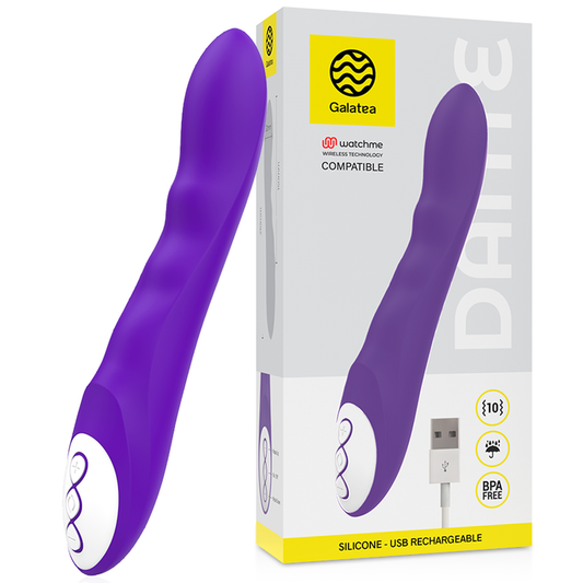 GALATEA - VIBRADOR DANTE LILA COMPATIBLE CON LA TECNOLOGÍA INALÁMBRICA WATCHME