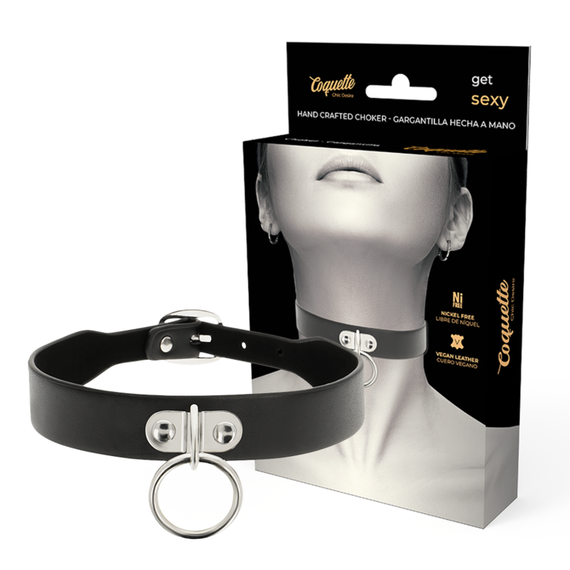 COQUETTE CHIC DESIRE - VEGAN LEATHER NECKLACE FETISH ACCESSORY FOR WOMEN