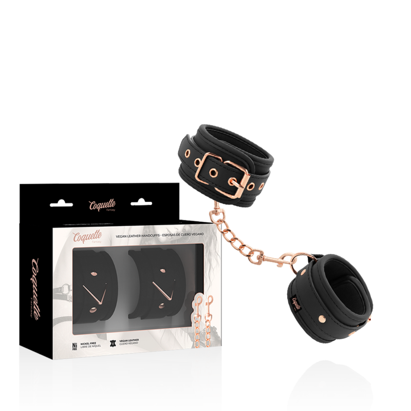 COQUETTE CHIC DESIRE - VEGAN FANTASY LEATHER CUFFS WITH NOPRENE LINING
