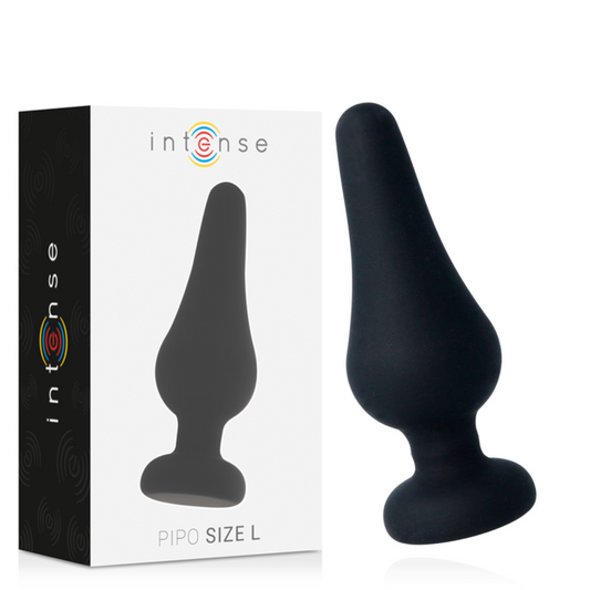 INTENSE - PIPO L PLUG ANAL DE SILICONA NEGRO 13 CM