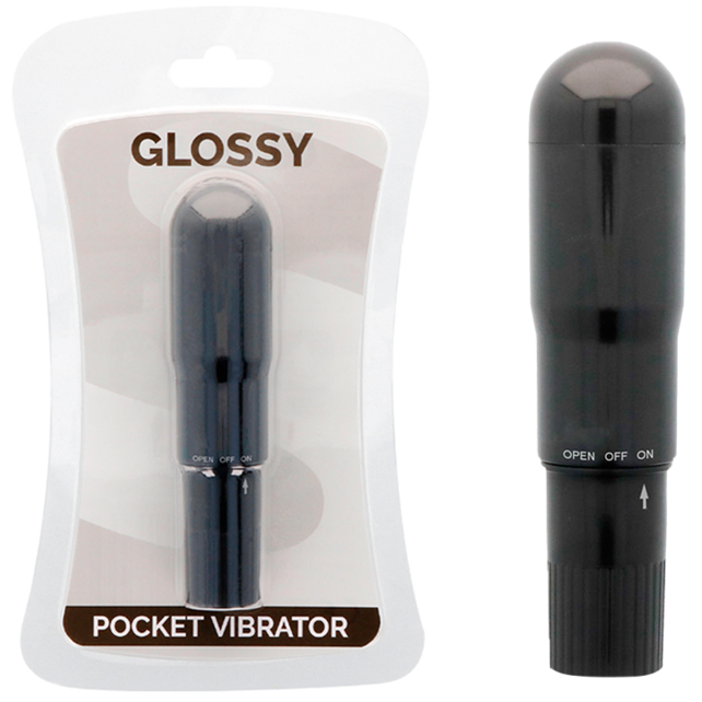 VIBRADOR DE BOLSILLO NEGRO BRILLANTE