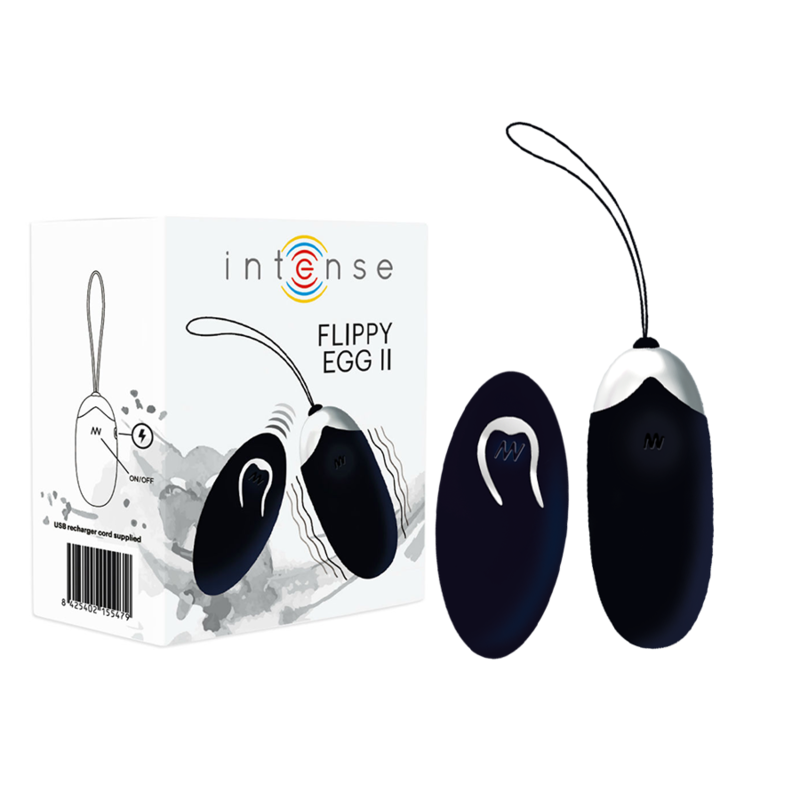 INTENSE - HUEVO VIBRADOR FLIPPY II CON CONTROL REMOTO NEGRO
