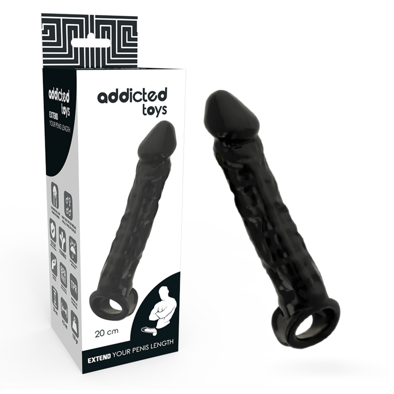 ADDICTED TOYS - BLACK EXTENDED DONG