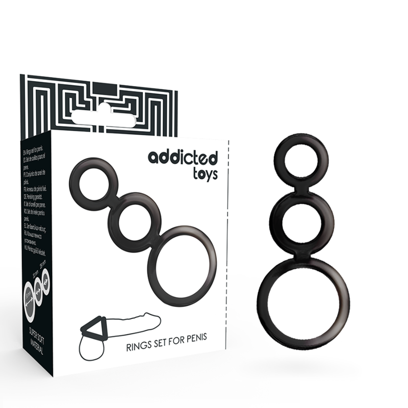 JUGUETES ADICTO - SET DE ANILLOS - PARA PENE - HUMO