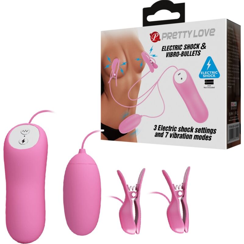 PRETTY LOVE - PINK VIBRATING PINACH AND ELECTROSHOCK