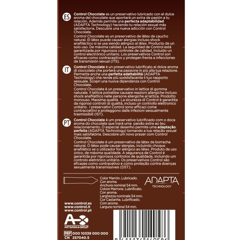 CONTROL - CHOCOLATE CONDOMS ADAPT 12 UNITS