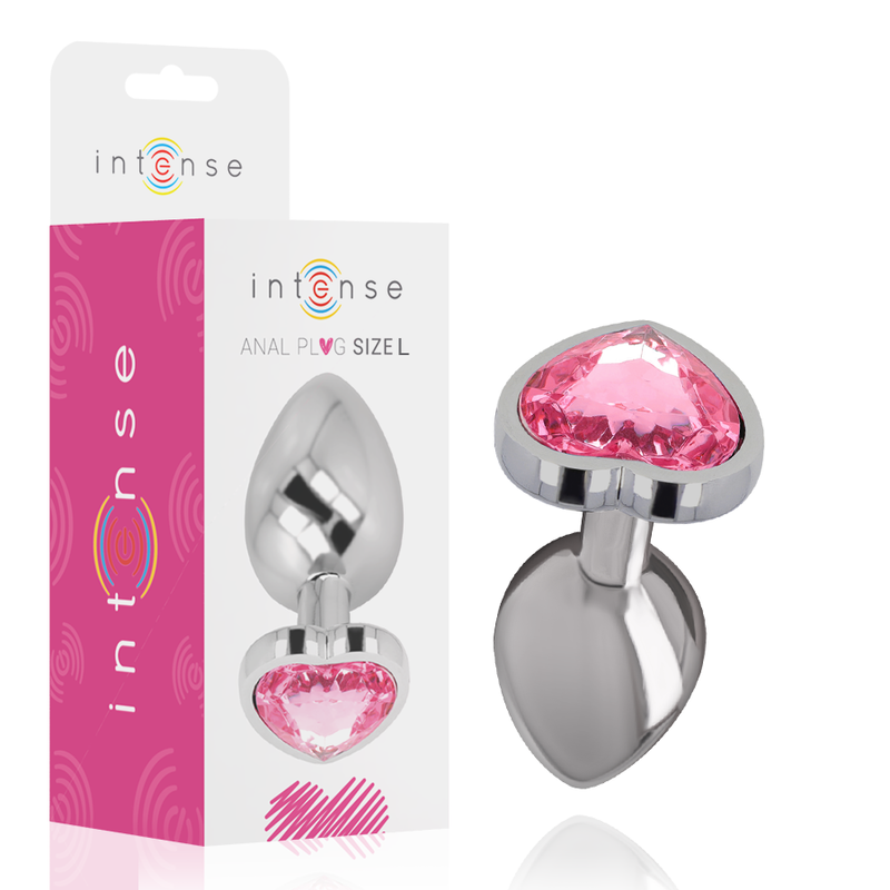 INTENSE - PINK HEART ALUMINUM METAL BUTT PLUG SIZE G