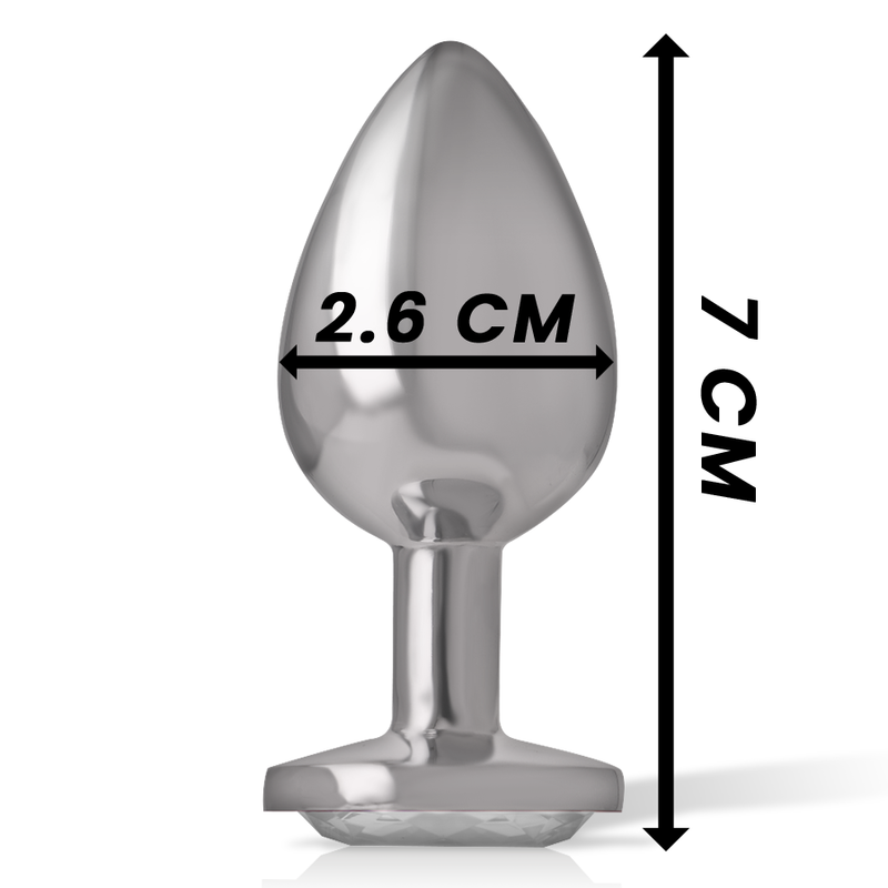 INTENSE - ALUMINUM METAL ANAL PLUG WITH WHITE HEART SIZE P