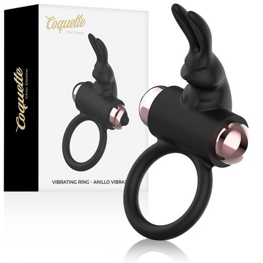 COQUETTE CHIC DESIRE - ANILLO VIBRADOR NEGRO/DORADO