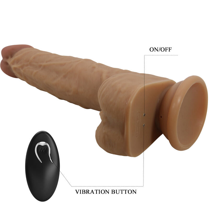 PRETTY LOVE - DILDO DE SILICONA JONATHAN 3 VIBRACIONES + 3 TAMAÑOS DE INSERTO CONTROL REMOTO 21 CM