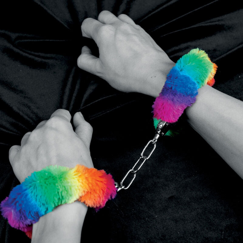 SPENCER & FLEETWOOD - RAINBOW LINING METAL HANDCUFFS